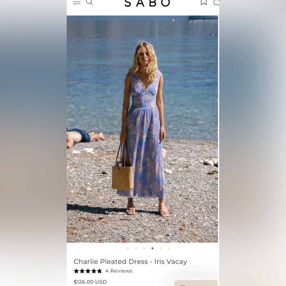 Sabo Skirt - Charlie Pleated Dress - Iris Vacay - size S - never worn